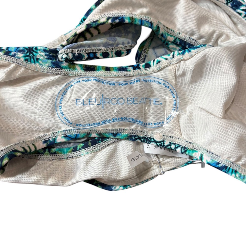 Bleu Rod Beattie Swim Women Navy Multi Geometric Tile‎ Bikini Bottom Size 10 NWT - Picture 13 of 13